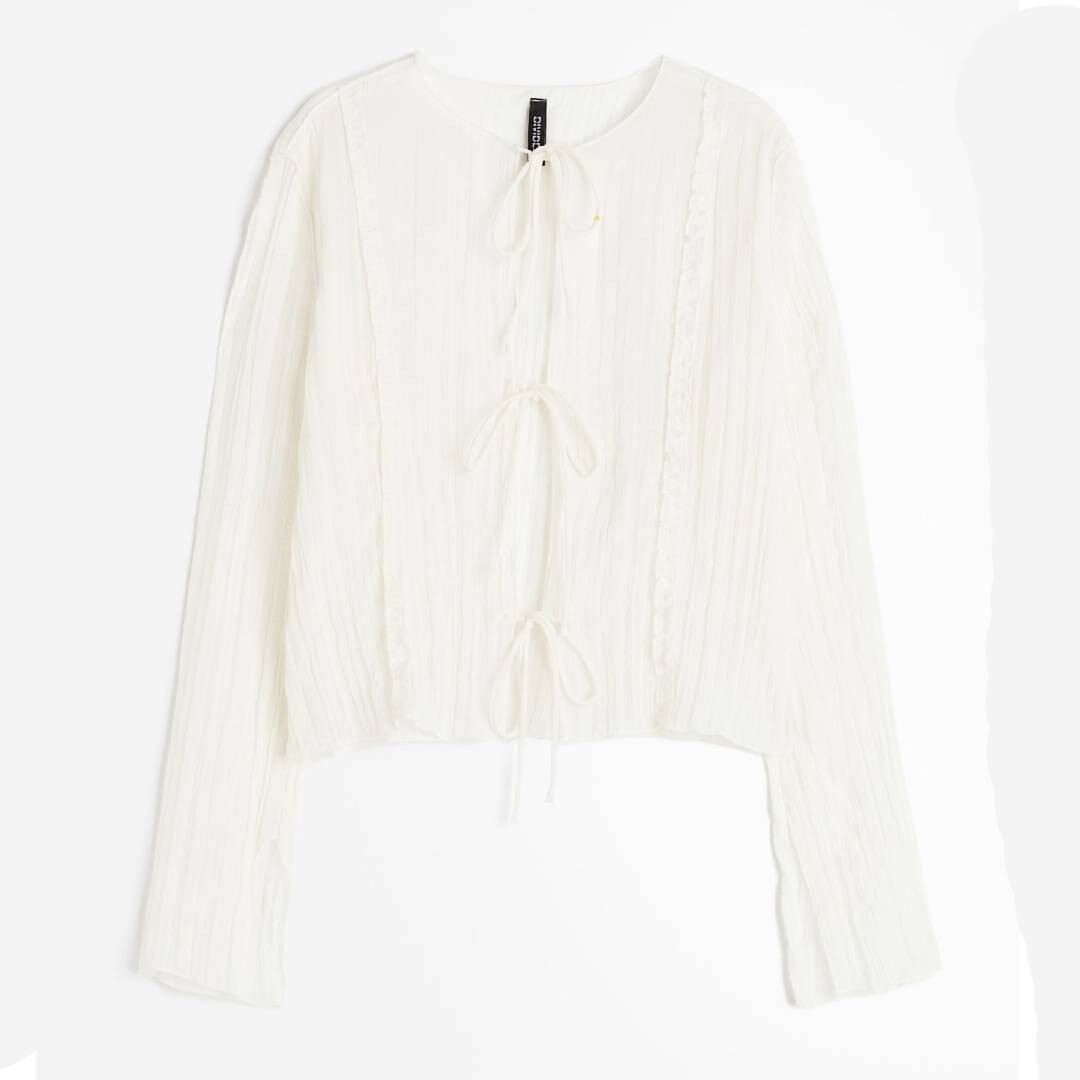 

Топ с завязками H&M Sheer, белый