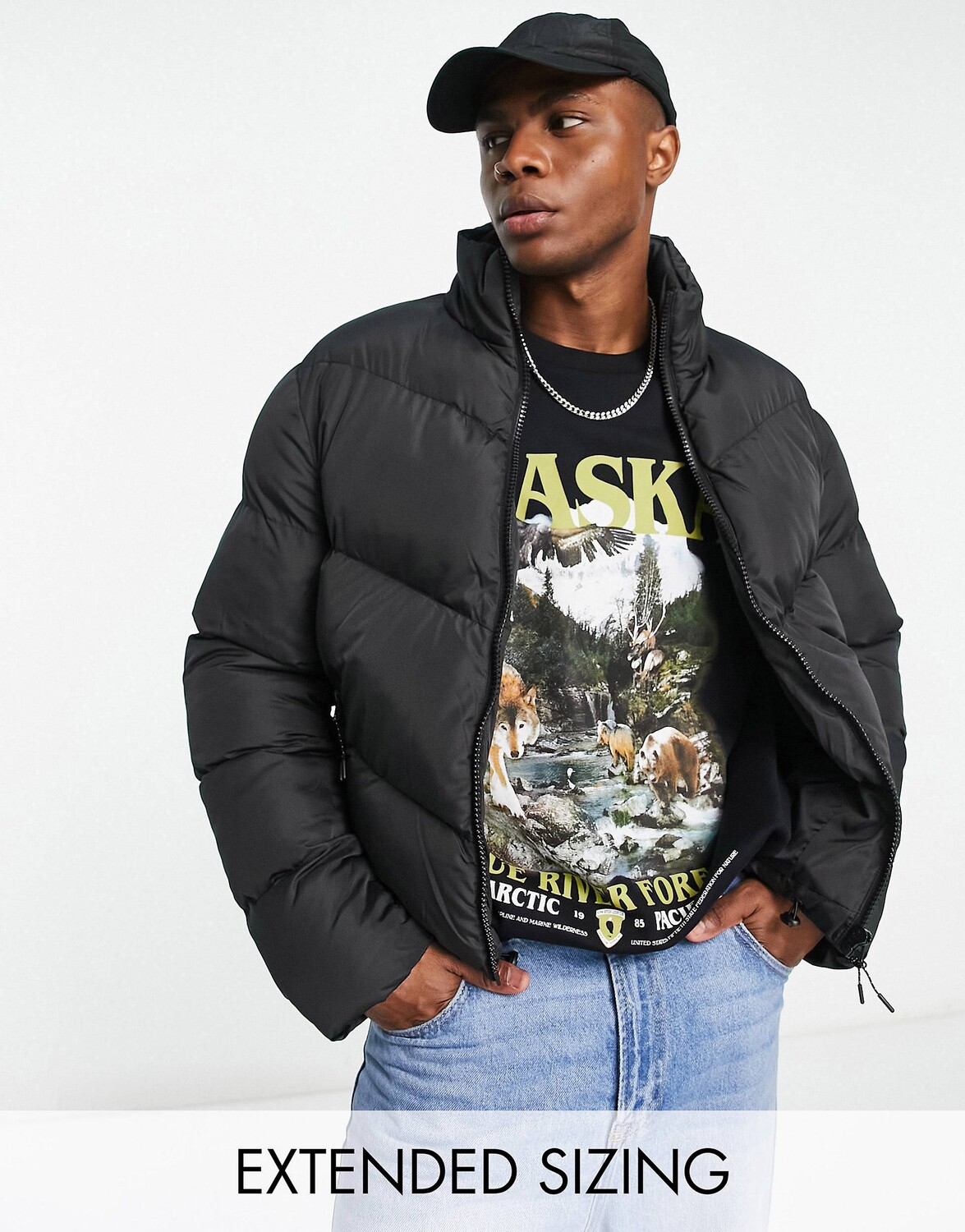 

Черная пуховая куртка ASOS DESIGN, Черный