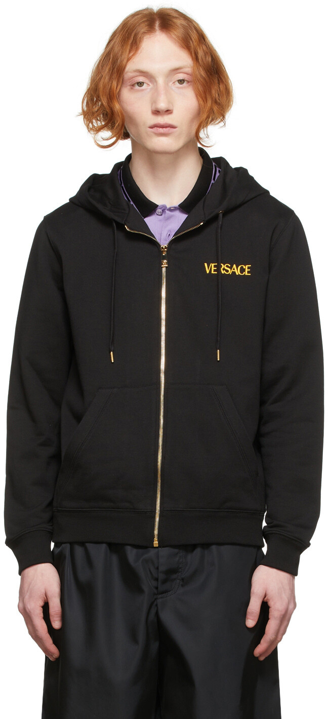 

Черный худи с логотипом Versace