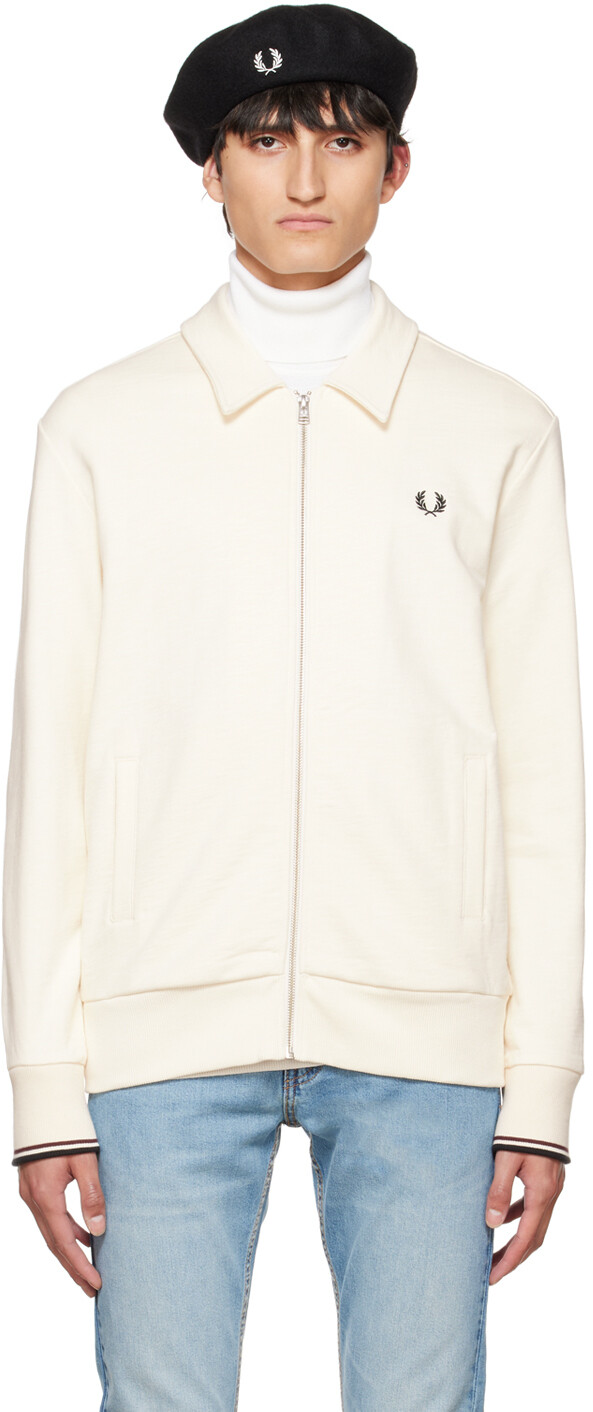

Бежевый свитшот с вышивкой Fred Perry
