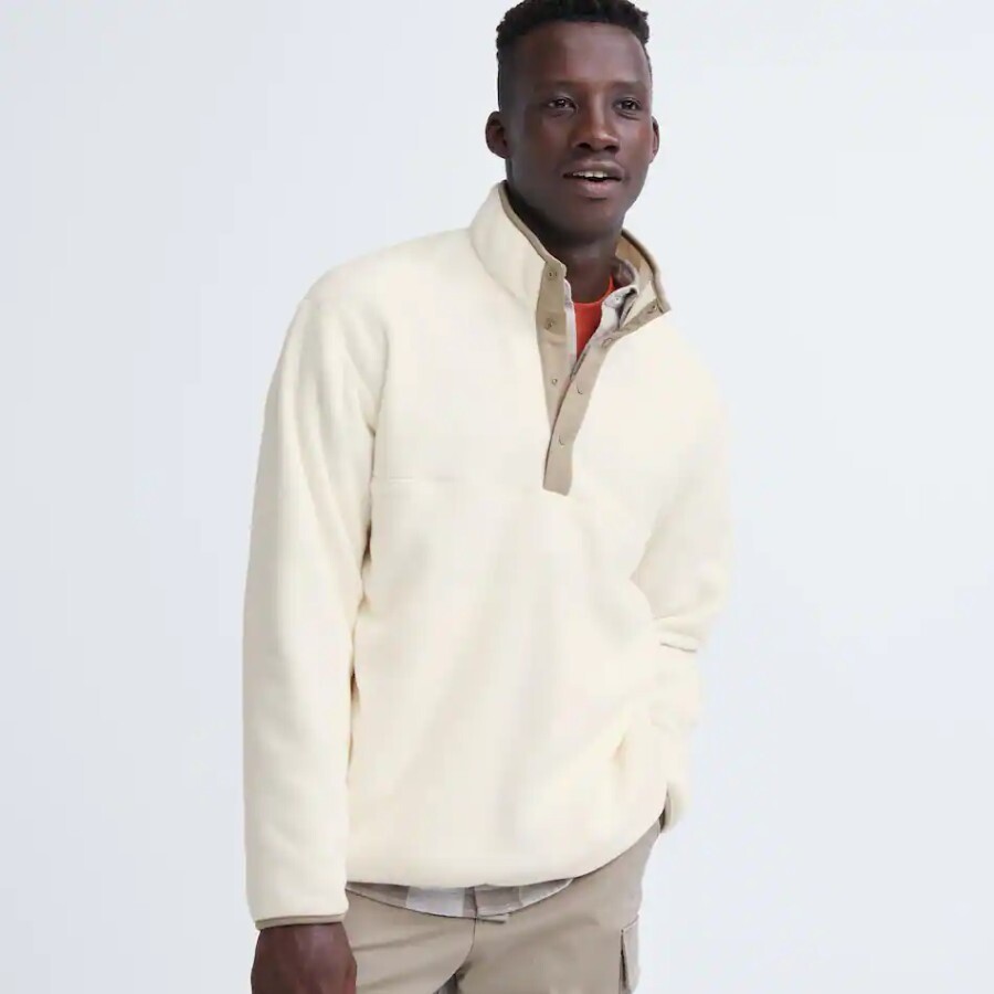 

Свитер Uniqlo Fleece Button-up, молочно-белый