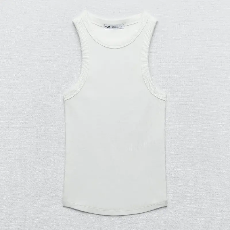 

Топ Zara Ribbed Faded, белый