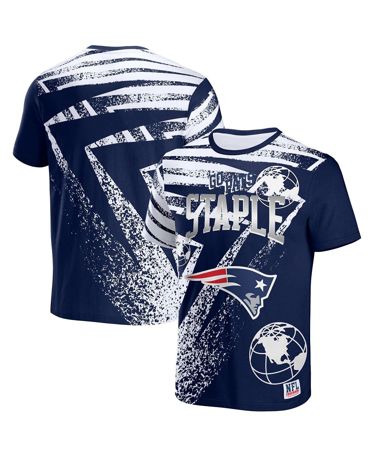 

Мужская футболка с коротким рукавом nfl x staple navy new england patriots team slogan с принтом по всей поверхности NFL Properties, синий