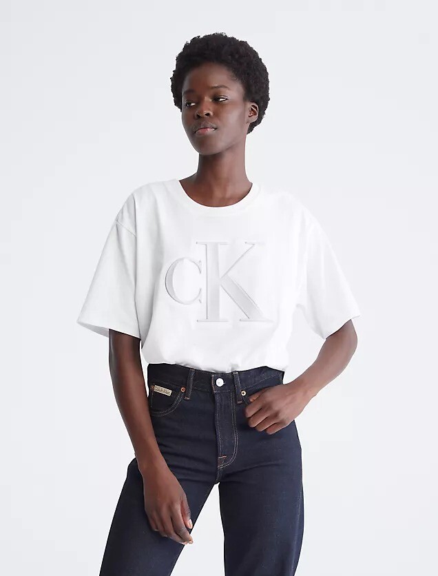 

Футболка Calvin Klein Embossed Logo Oversized, белый