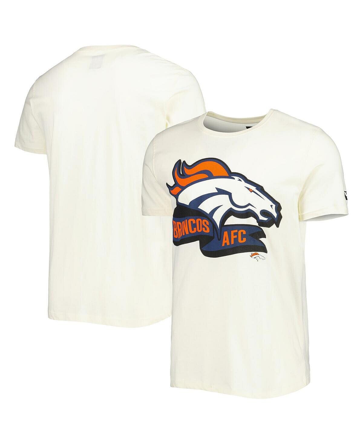 

Мужская кремовая футболка denver broncos sideline chrome New Era, кремовый