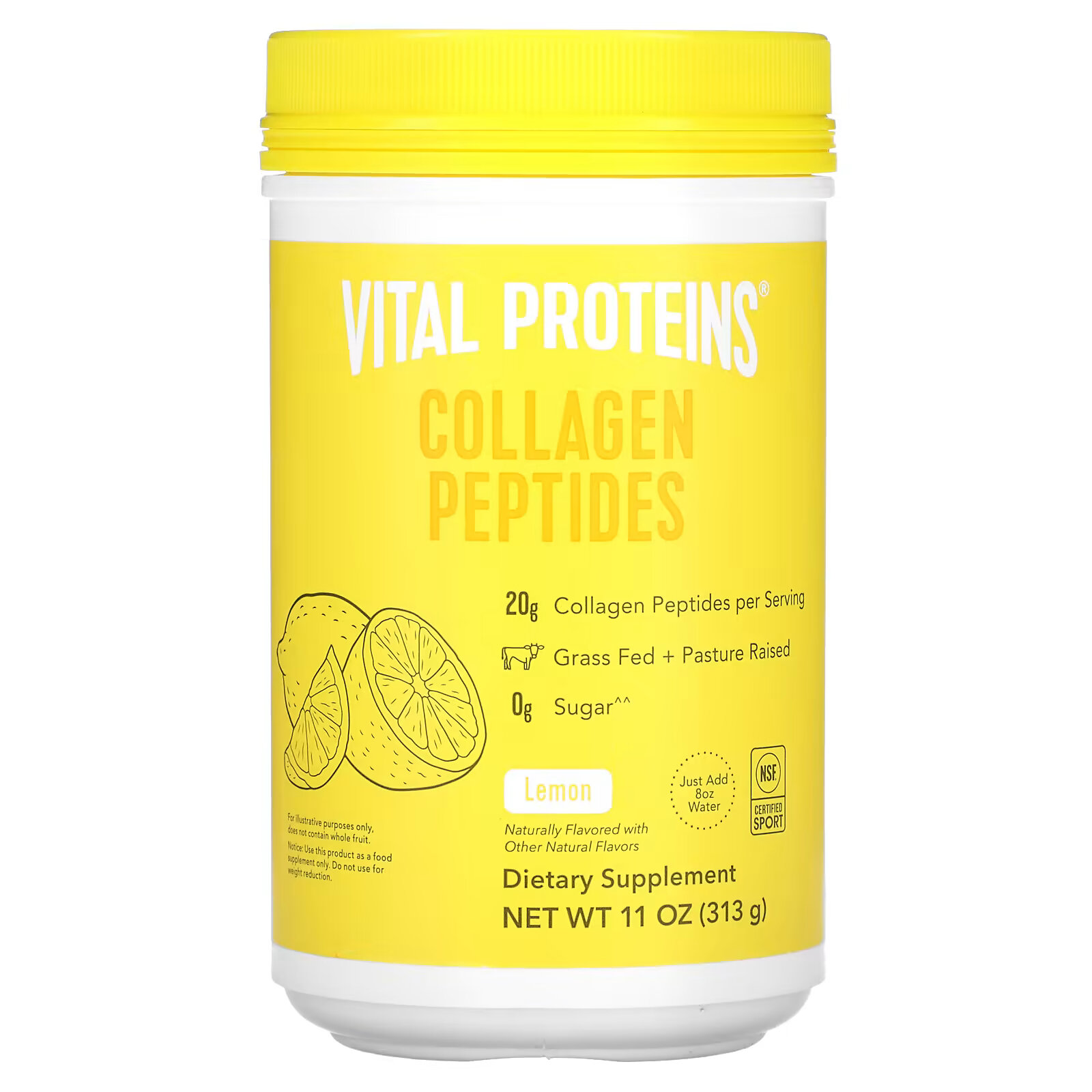 Vital Proteins, Коллагеновые пептиды, лимон, 313 г (11 унций) vital proteins коллагеновые пептиды шоколад 761 г 26 8 унции