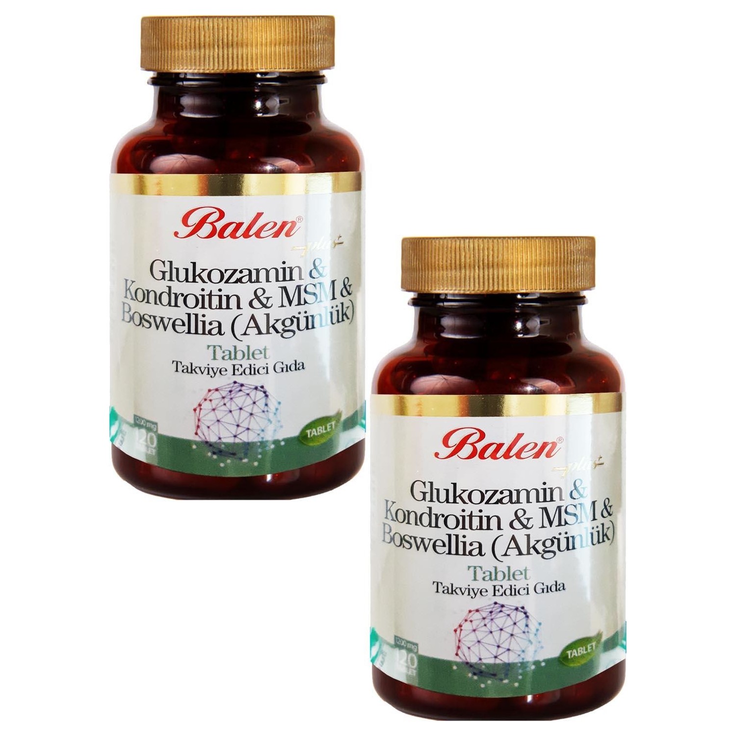 Активная добавка глюкозамин Balen Chondroitin Msm Boswellia, 120 капсул, 1200 мг, 2 штуки