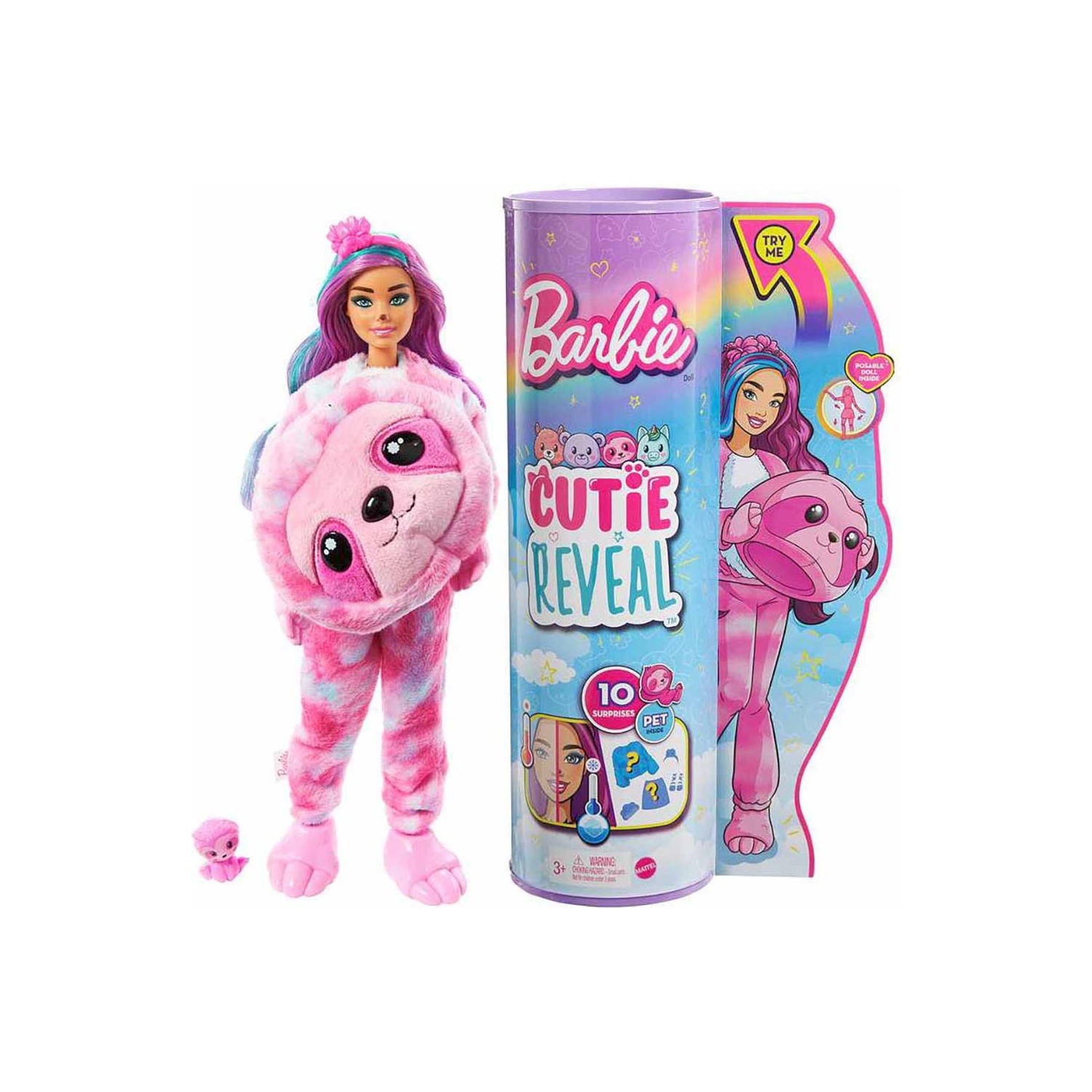 цена Кукла Barbie Cutie Reveal цветочный ленивец HJL56