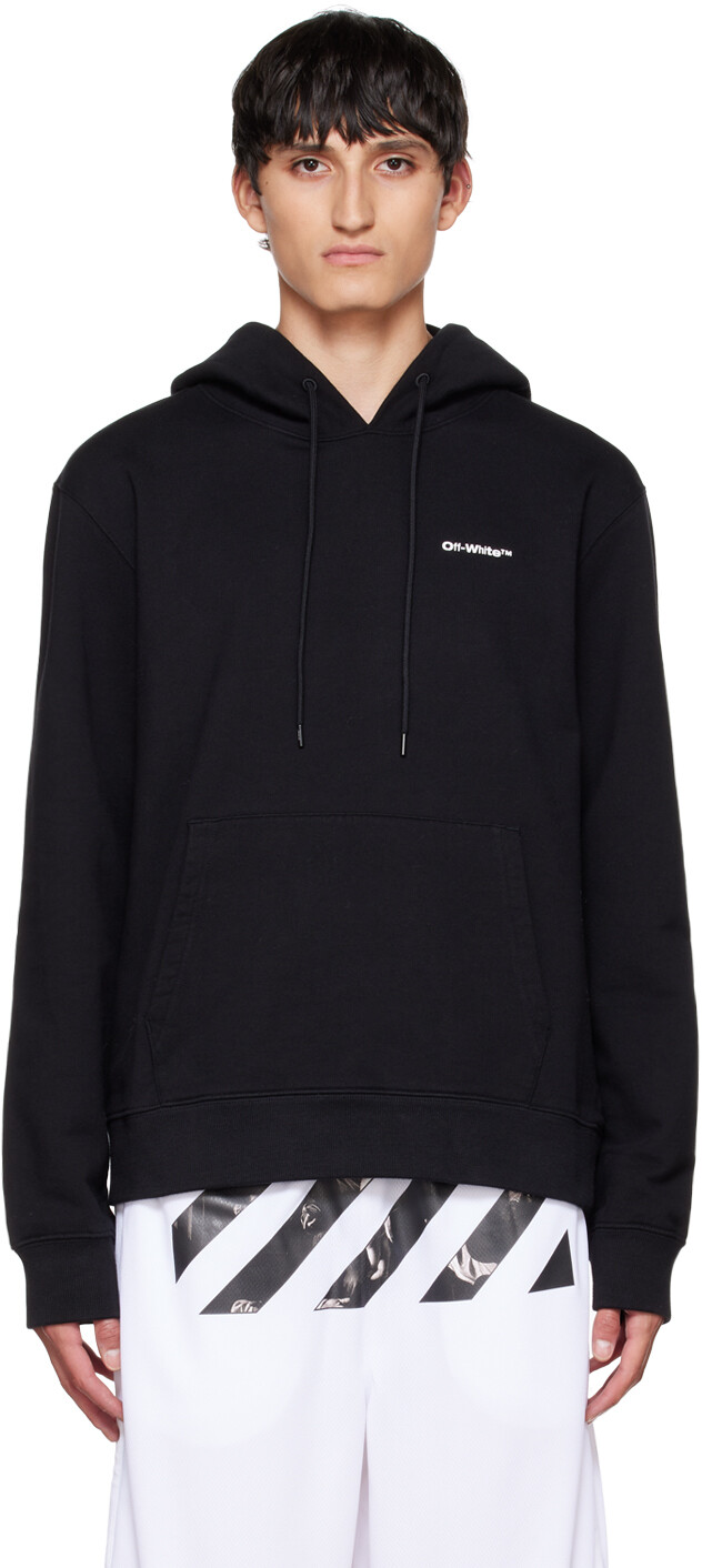 

Черный худи с диагональными волнами Off-White