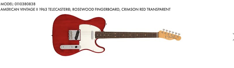 

(ПРЕДЗАКАЗ) Fender American Vintage II 1963 Telecaster