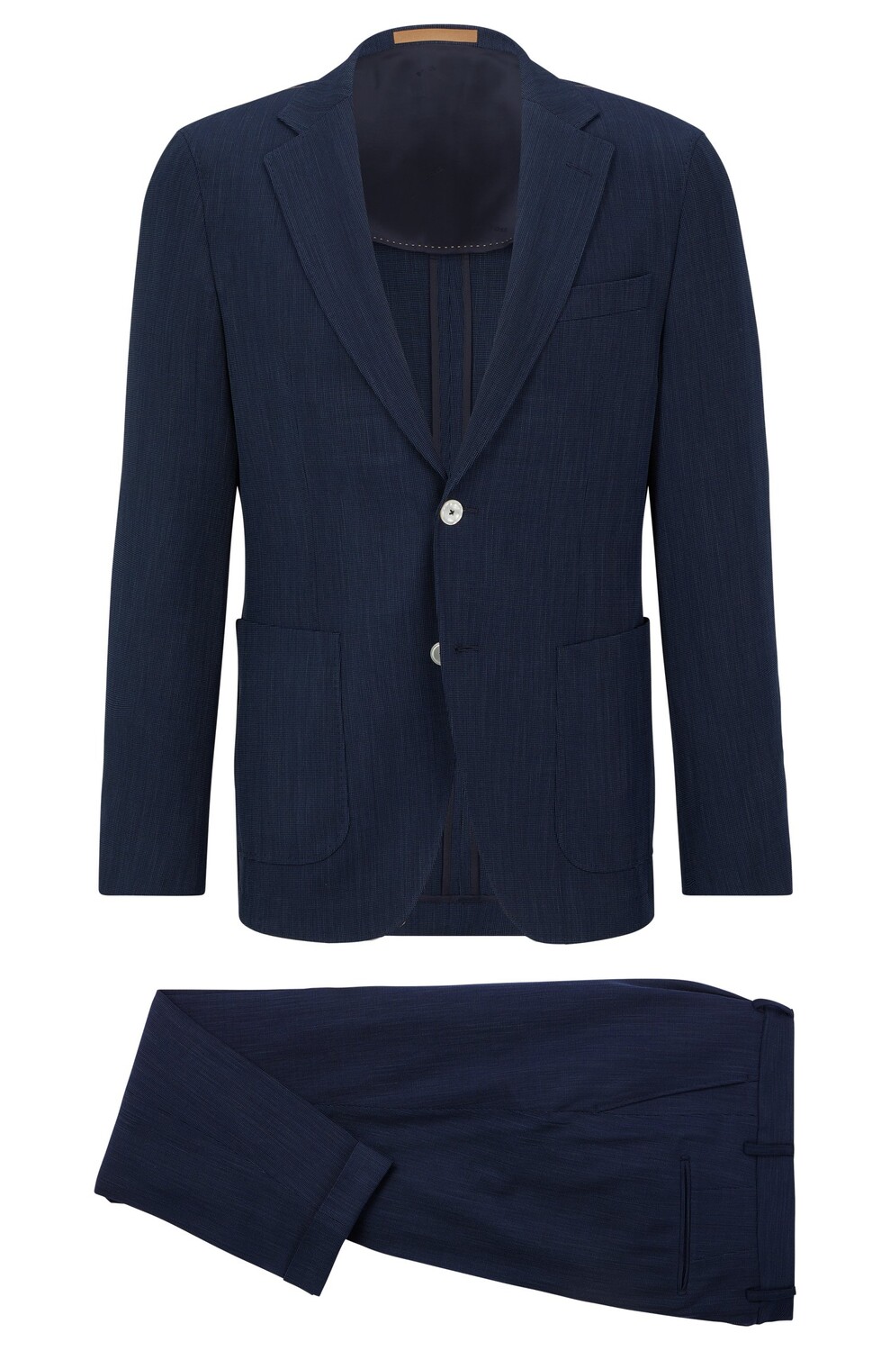 

Костюм Hugo Boss Slim-fit In A Patterned Stretch-wool Blend, темно-синий