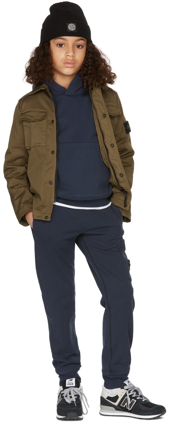

Детская темно-синяя классическая толстовка с капюшоном Stone Island Junior, Синий, Детская темно-синяя классическая толстовка с капюшоном Stone Island Junior