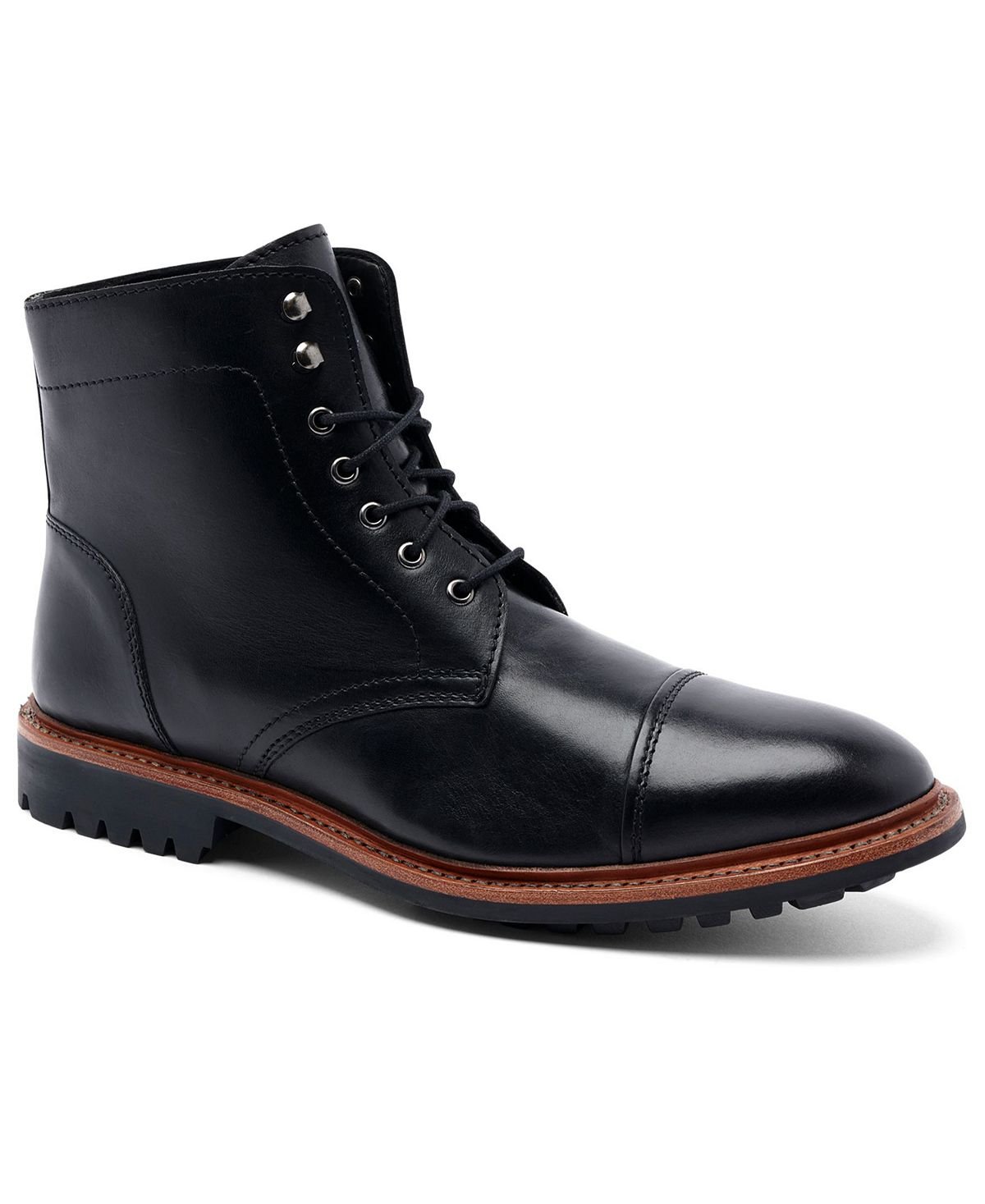 Мужские ботинки ranveer cap-toe rugged 6 на шнуровке Anthony Veer, черный - фото