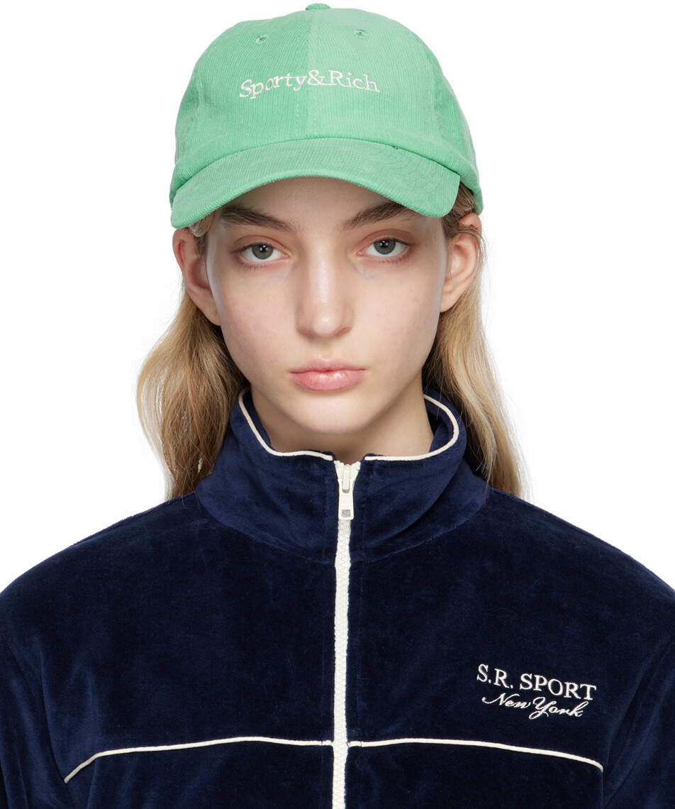 

Зеленая кепка с логотипом и засечками Sporty & Rich
