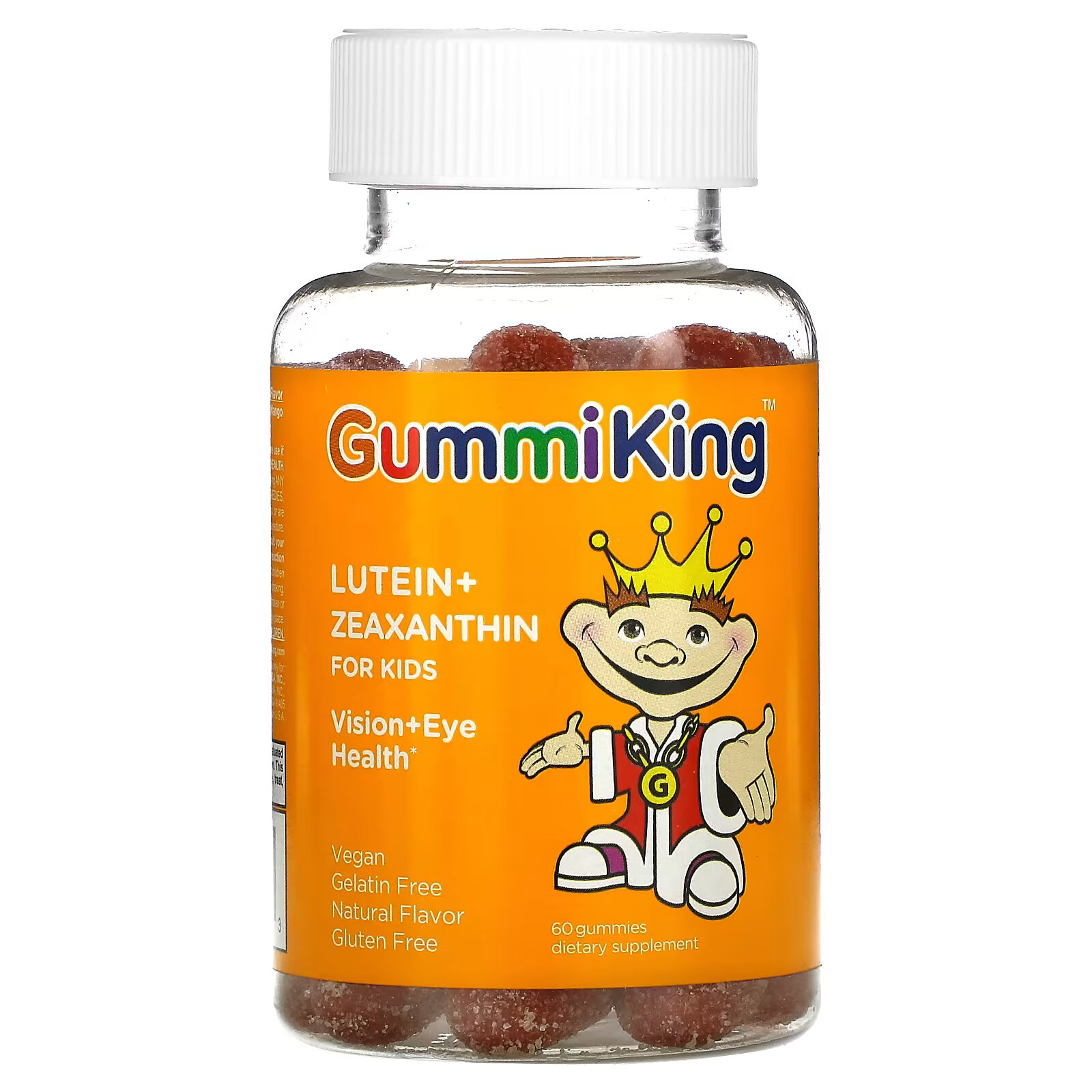 GummiKing, лютеин и зеаксантин для детей, 60 жевательных таблеток со вкусом манго gummiking мелатонин для детей со вкусом клубники 60 жевательных таблеток