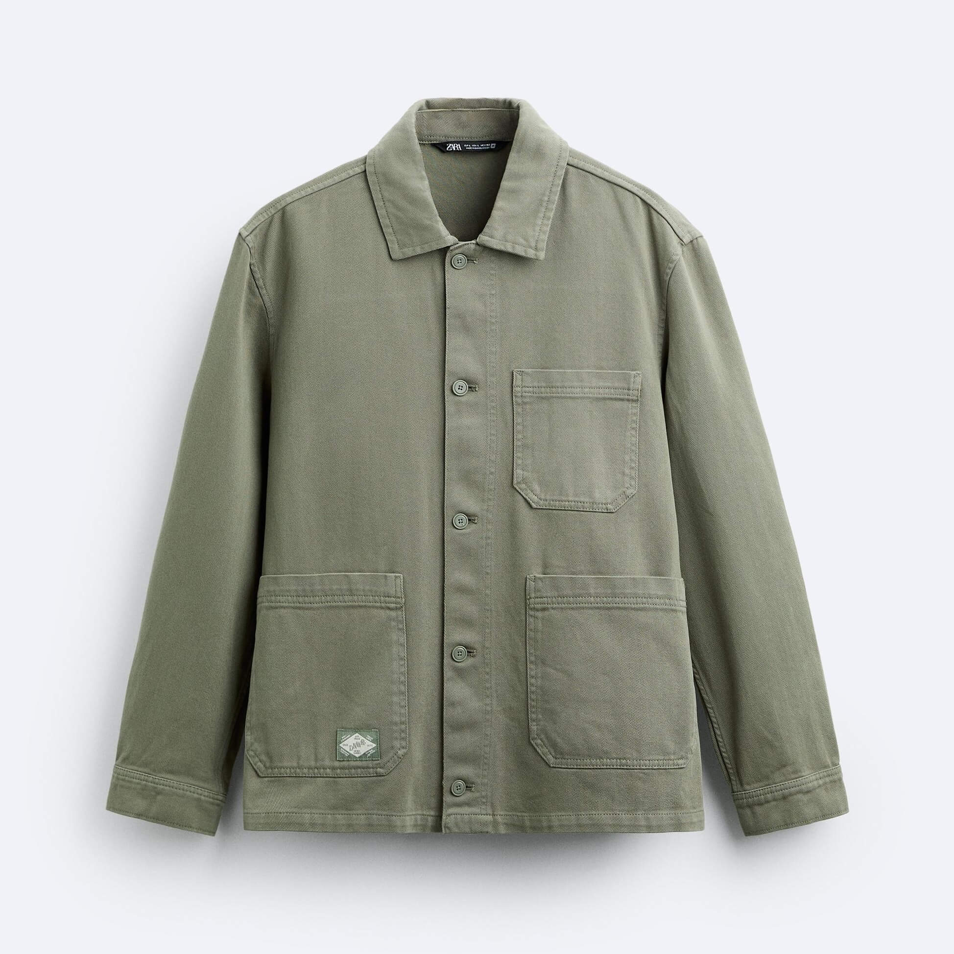 Рубашка верхняя Zara Textured, зеленый рубашка zara textured linen cotton зеленый