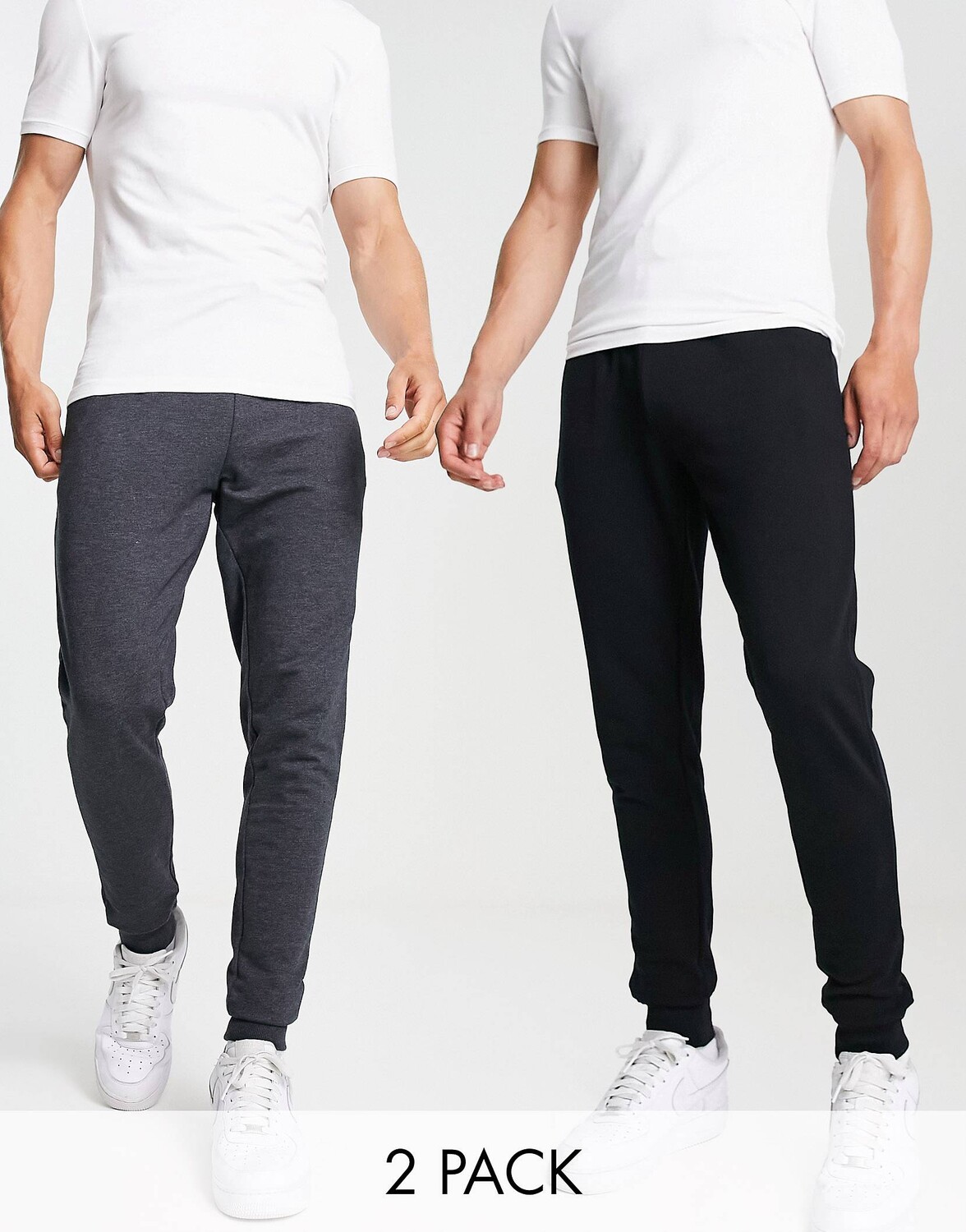 

Набор из 2 джоггеров скинни ASOS DESIGN черный/темно-серый