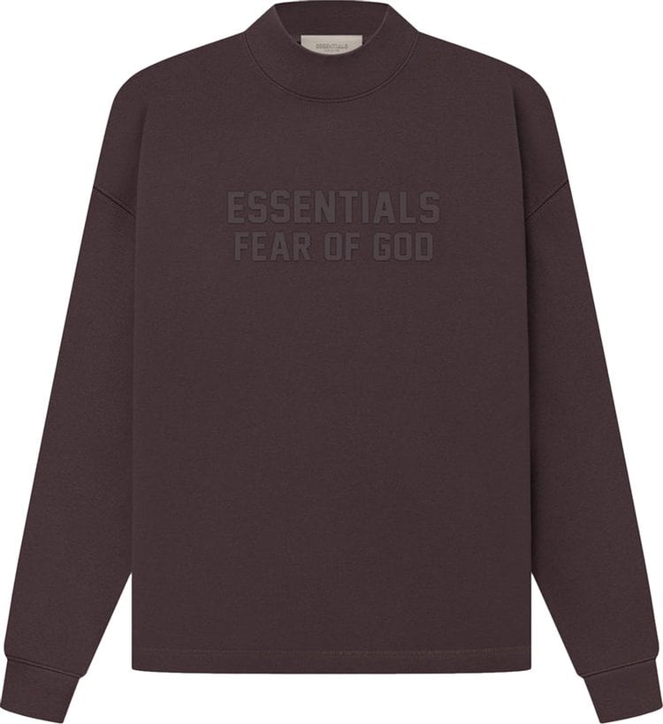 Толстовка Fear of God Essentials Relaxed Crewneck 'Plum', коричневый - фото