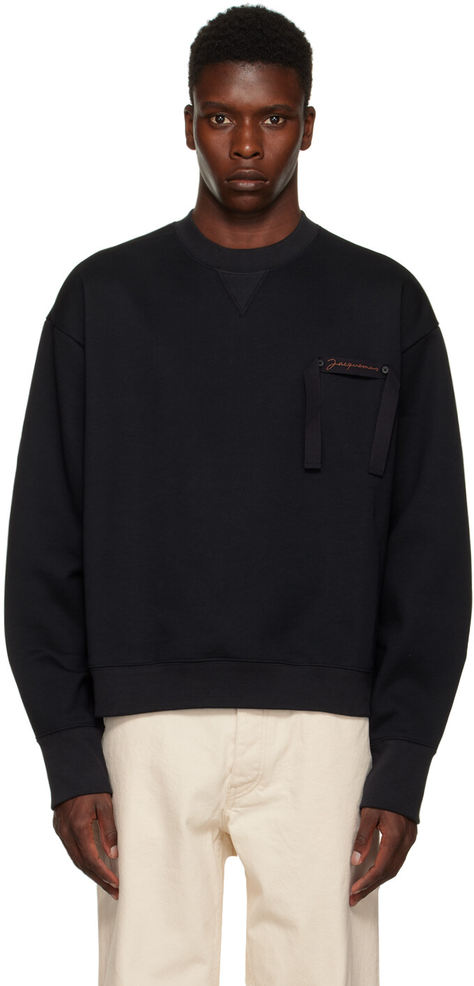 

Толстовка Le Papier 'Le Sweatshirt Col Rond' черного цвета Jacquemus