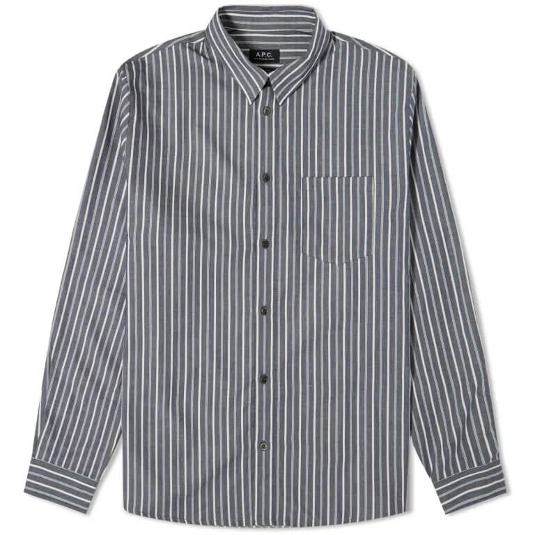 

Рубашка A.P.C. Clement Stripe, серый/белый