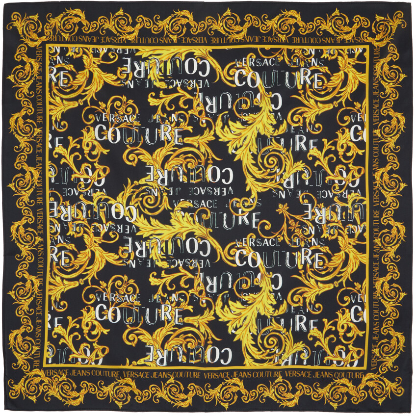 

Черно-золотой шарф с логотипом Regalia Baroque Versace Jeans Couture