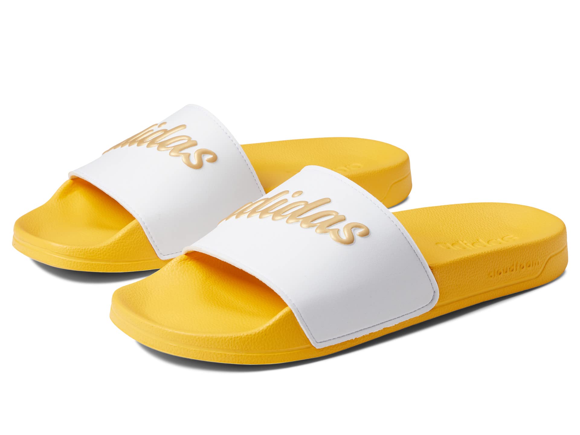 Шлепанцы Adidas Adilette, желтый/белый цена и фото