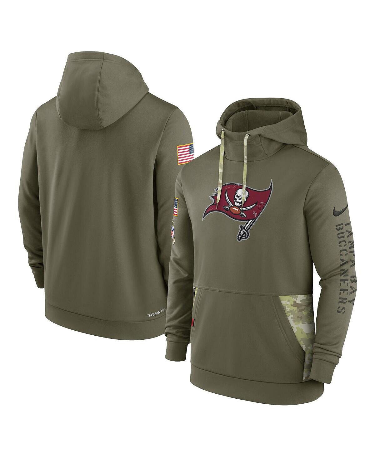 

Мужская оливковая толстовка с капюшоном tampa bay buccaneers 2022 salute to service therma performance Nike