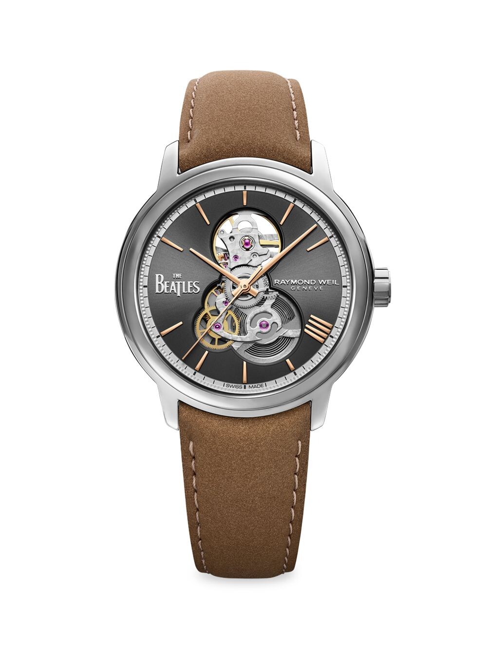 

Часы со скелетом Maestro & The Beatles ограниченной серии Raymond Weil, коричневый
