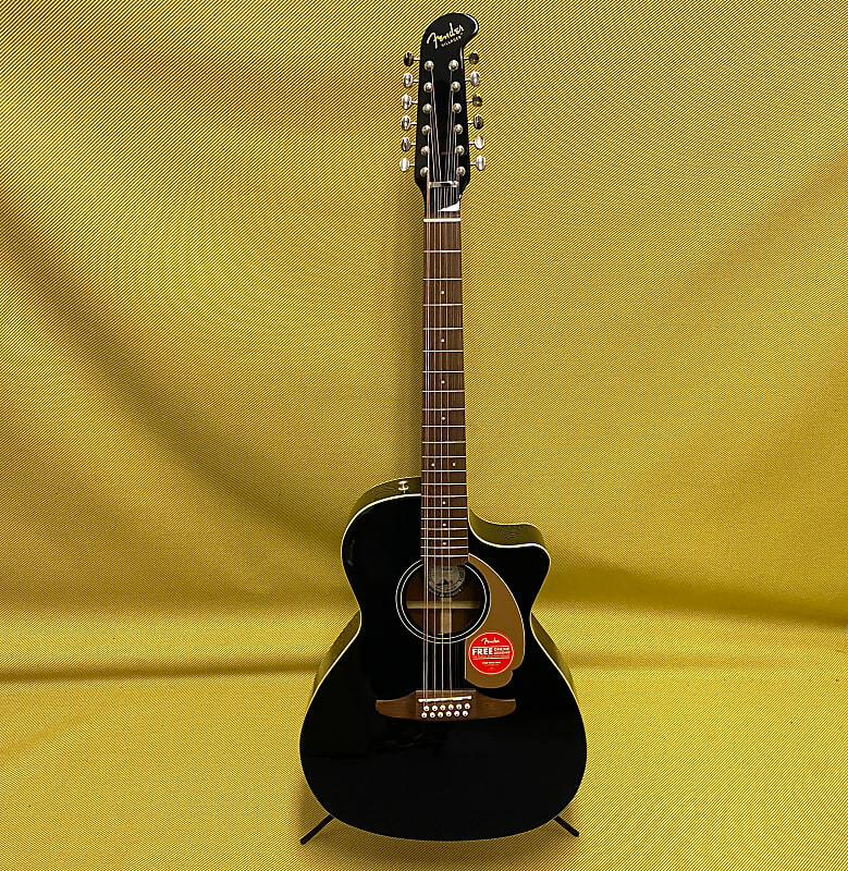 

097-0753-006 Fender Villager 12-струнная акустическая/электрогитара, черная, с сумкой для переноски 097-0753-006 Fender Villager 12-String Acoustic/Electric Guitar Black w/ Gig Bag