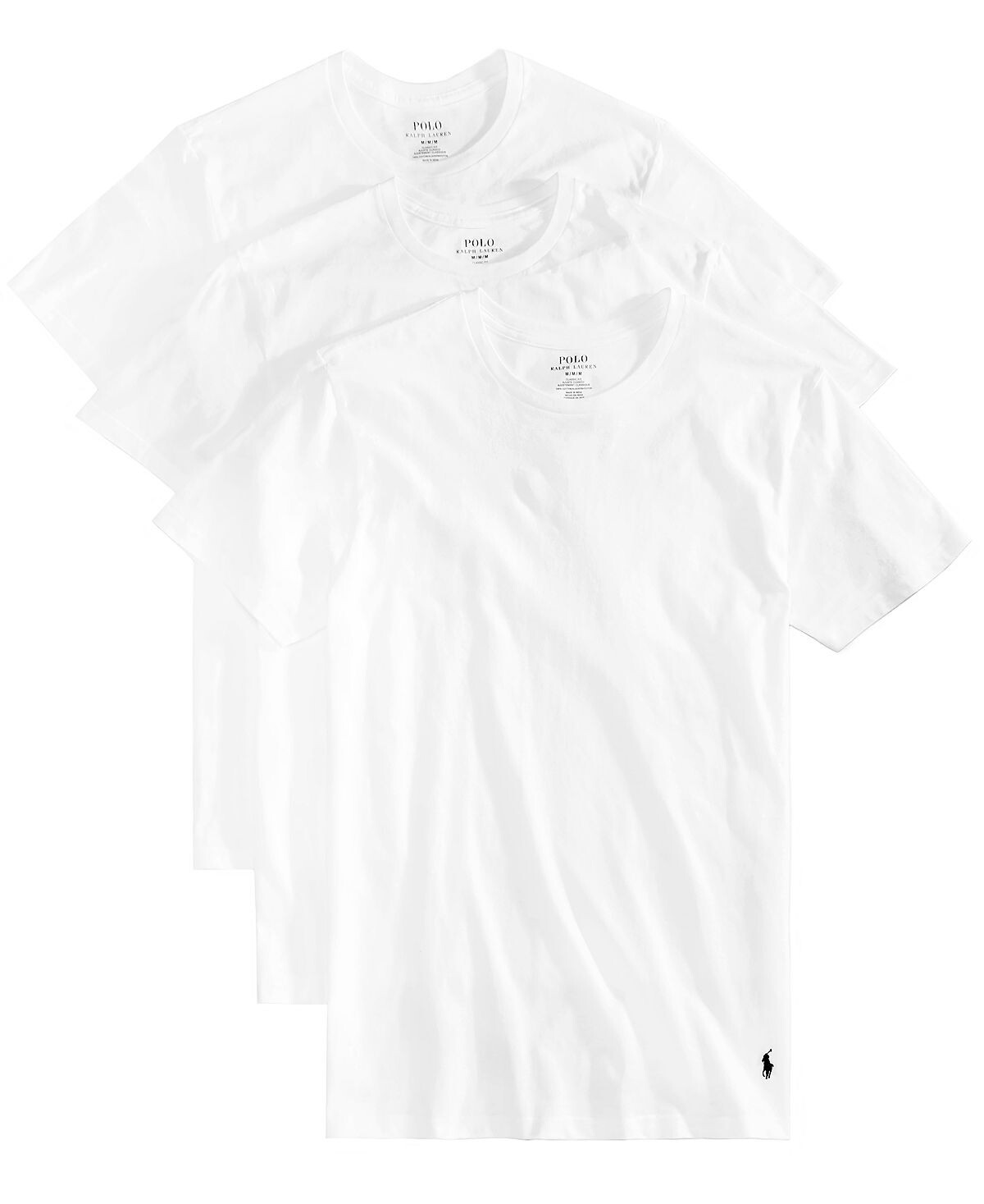 

Мужские приталенные классические хлопковые майки 3 шт. Polo Ralph Lauren, белый