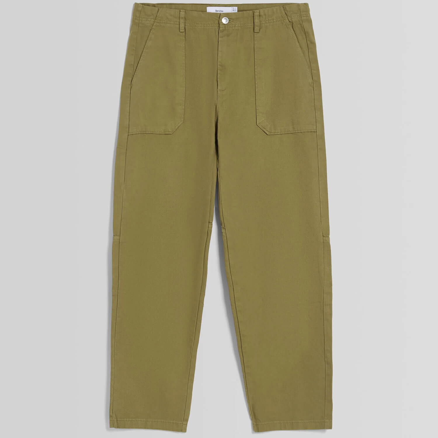 

Брюки Bershka Cotton With Front Pocket Detail, зеленый