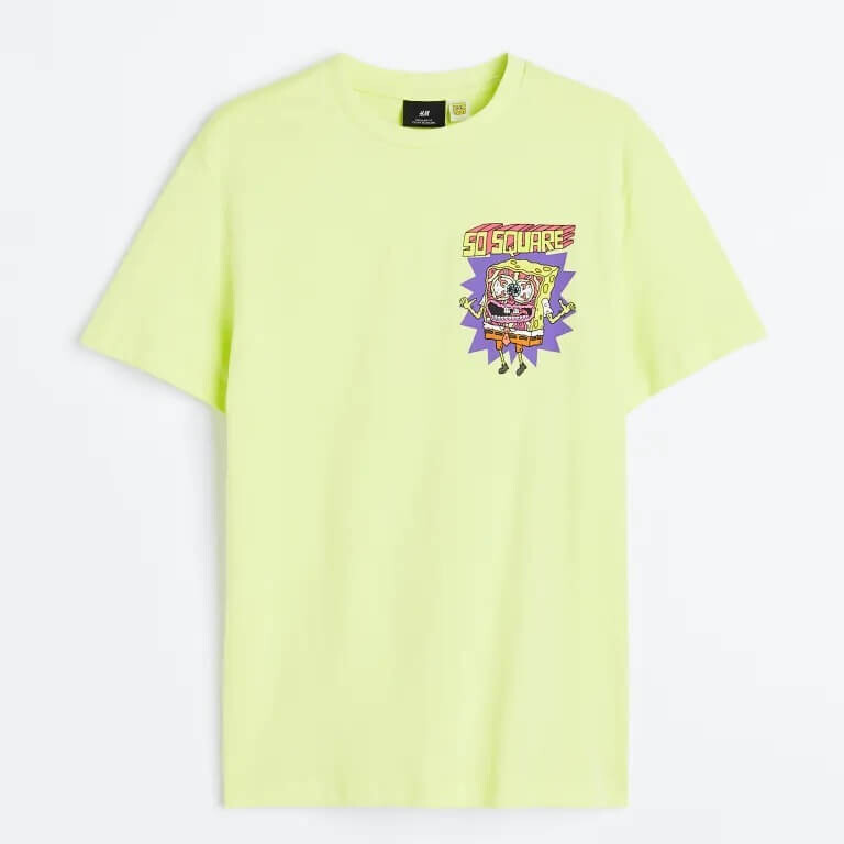

Футболка H&M SpongeBob Regular Fit, неоново-желтый