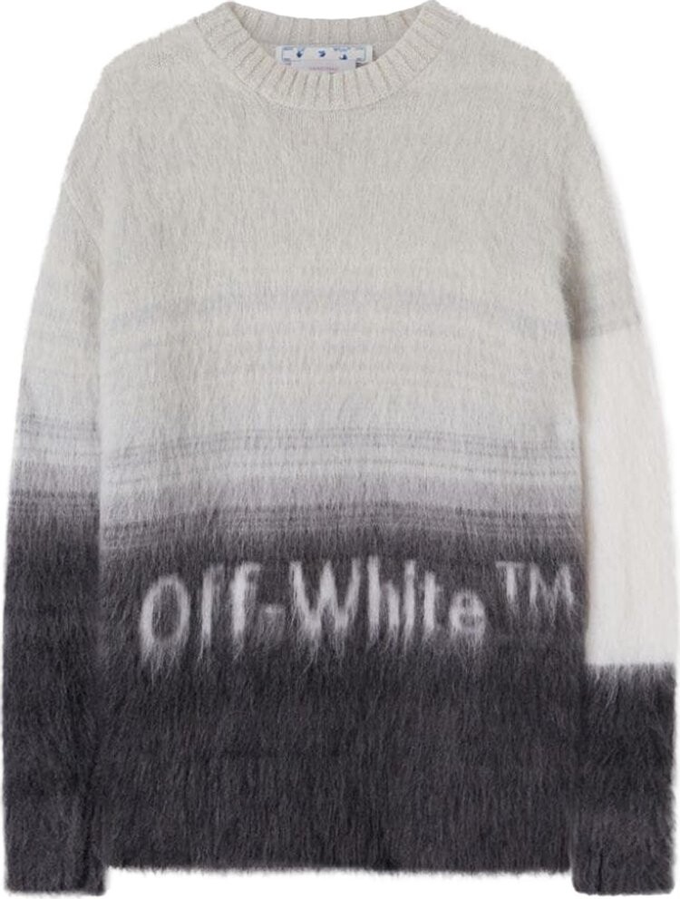 

Толстовка Off-White Mohair Helvetica Logo Crewneck 'Black/White', черный