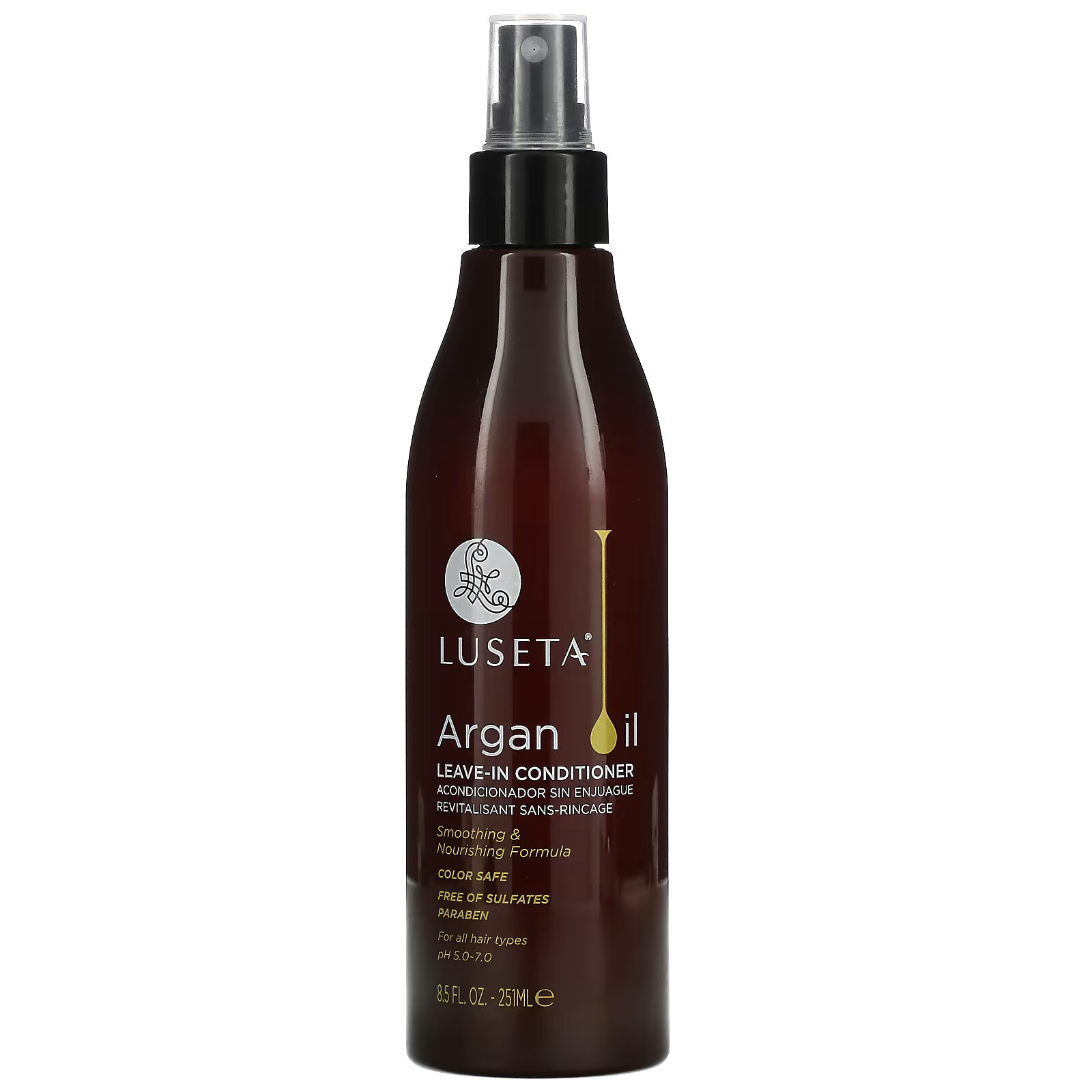 Luseta Beauty, Несмываемый кондиционер с аргановым маслом, для всех типов волос, 251 мл (8,5 жидк. Унции) luseta beauty кондиционер с кокосовым маслом для локонов для всех типов локонов 500 мл 16 9 жидк унции