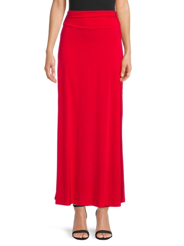 цена Однотонная макси-юбка Renee C. Red