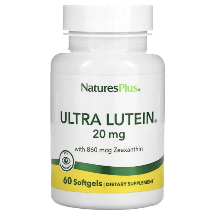 Ультралютеин с зеаксантином, Ultra Lutein with Zeaxanthin, 20 мг, 60 мягких таблеток, NaturesPlus - фото