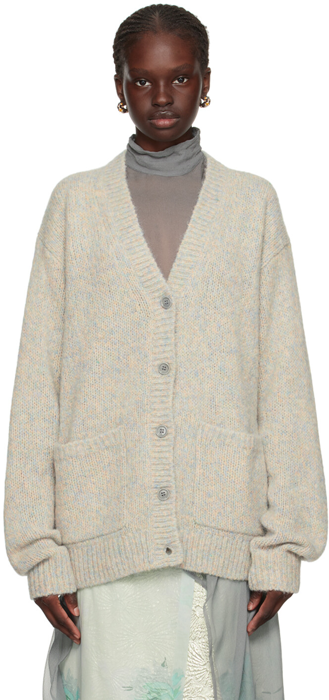 

Синий кардиган с Y-образным вырезом Dries Van Noten