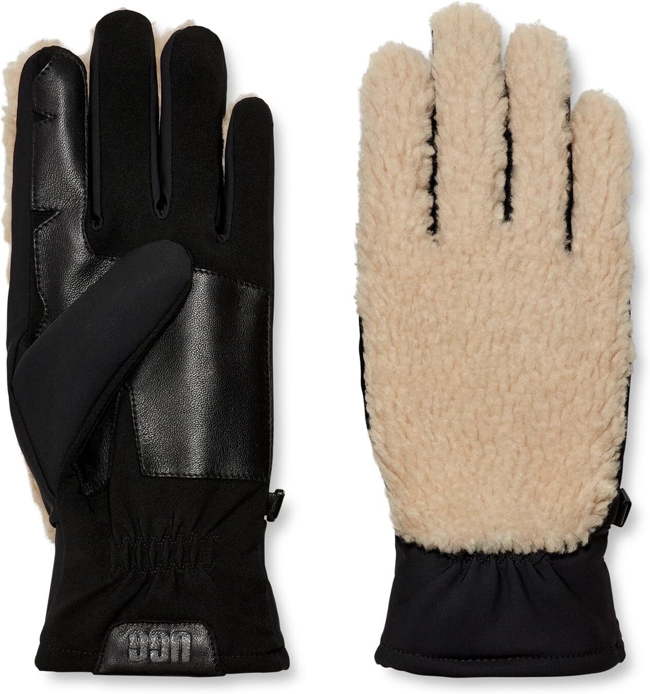 

Перчатки UGG Fluff Smart Gloves with Conductive Leather Palm, натуральный