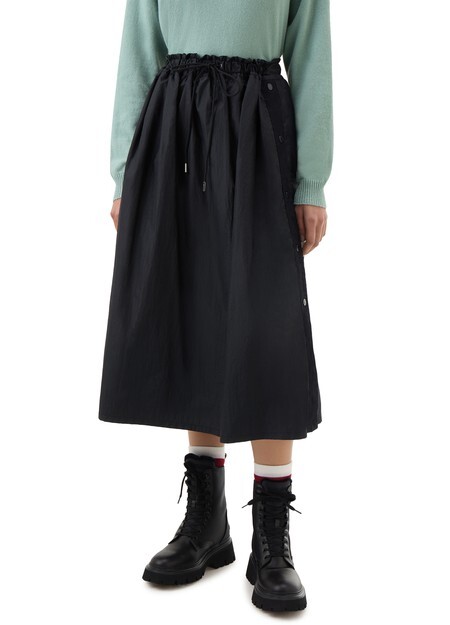 

Юбка из мятого атласного нейлона Woolrich, черный