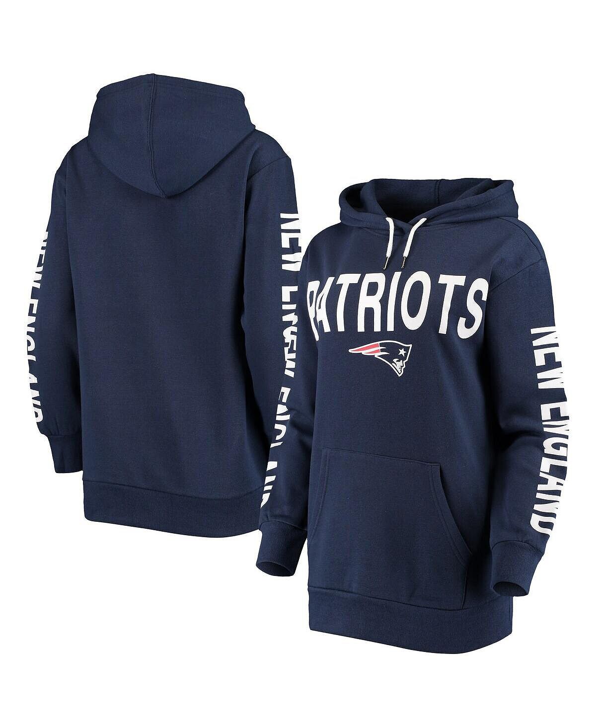 

Женский темно-синий пуловер с капюшоном New England Patriots Extra Point G-III 4Her by Carl Banks, темно-синий