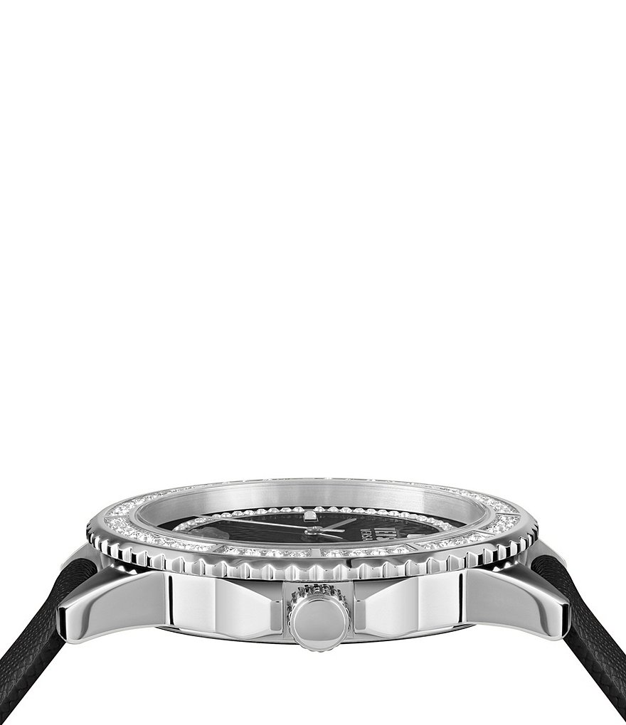 Versace Versus Versace Женские кварцевые часы Montorgueil с аналоговым кожаным ремешком, черный