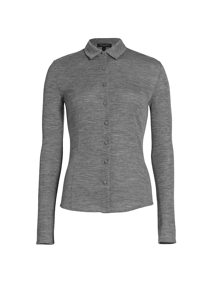 

Шерстяная рубашка на пуговицах Harlow Rag & Bone, серый