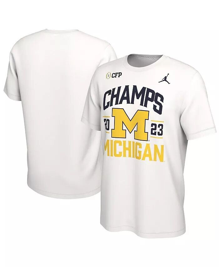

Мужская белая футболка Michigan Wolverines College Football Playoff 2023 National Champions в стиле ретро Jordan, белый