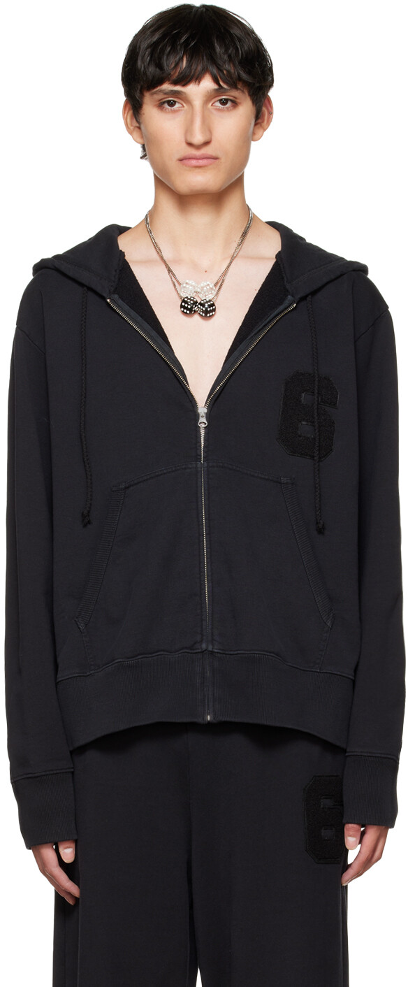 

Черный худи из флока MM6 Maison Margiela