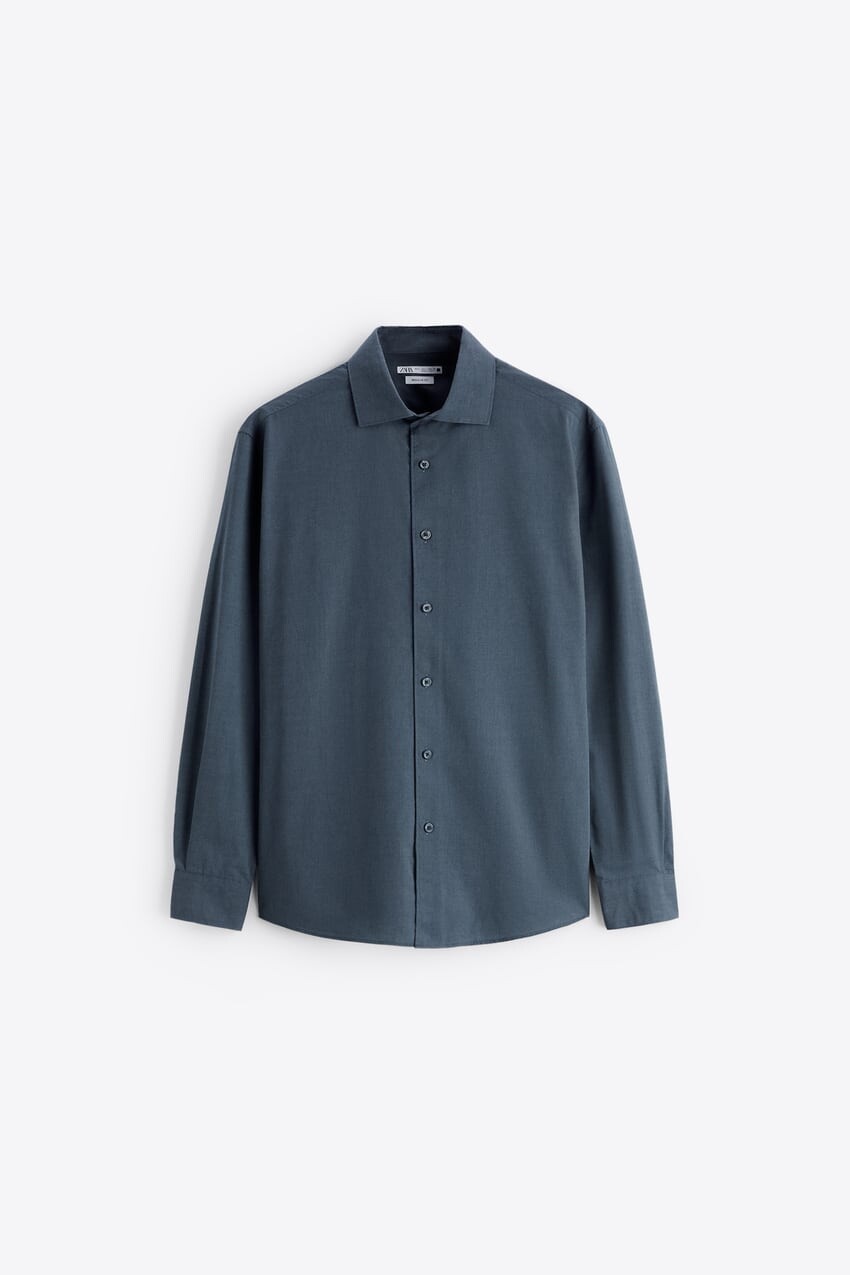 

Рубашка Zara textured, синий