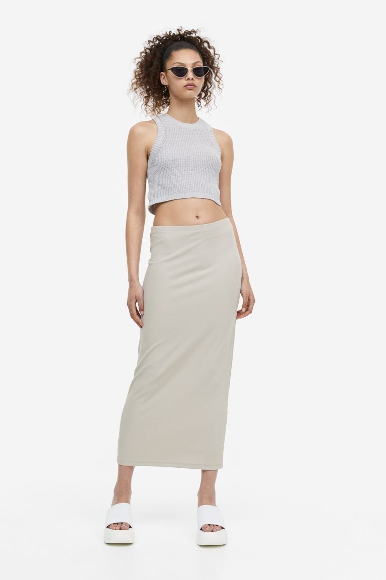 

Юбка-карандаш в рубчик H&M, светло-серый