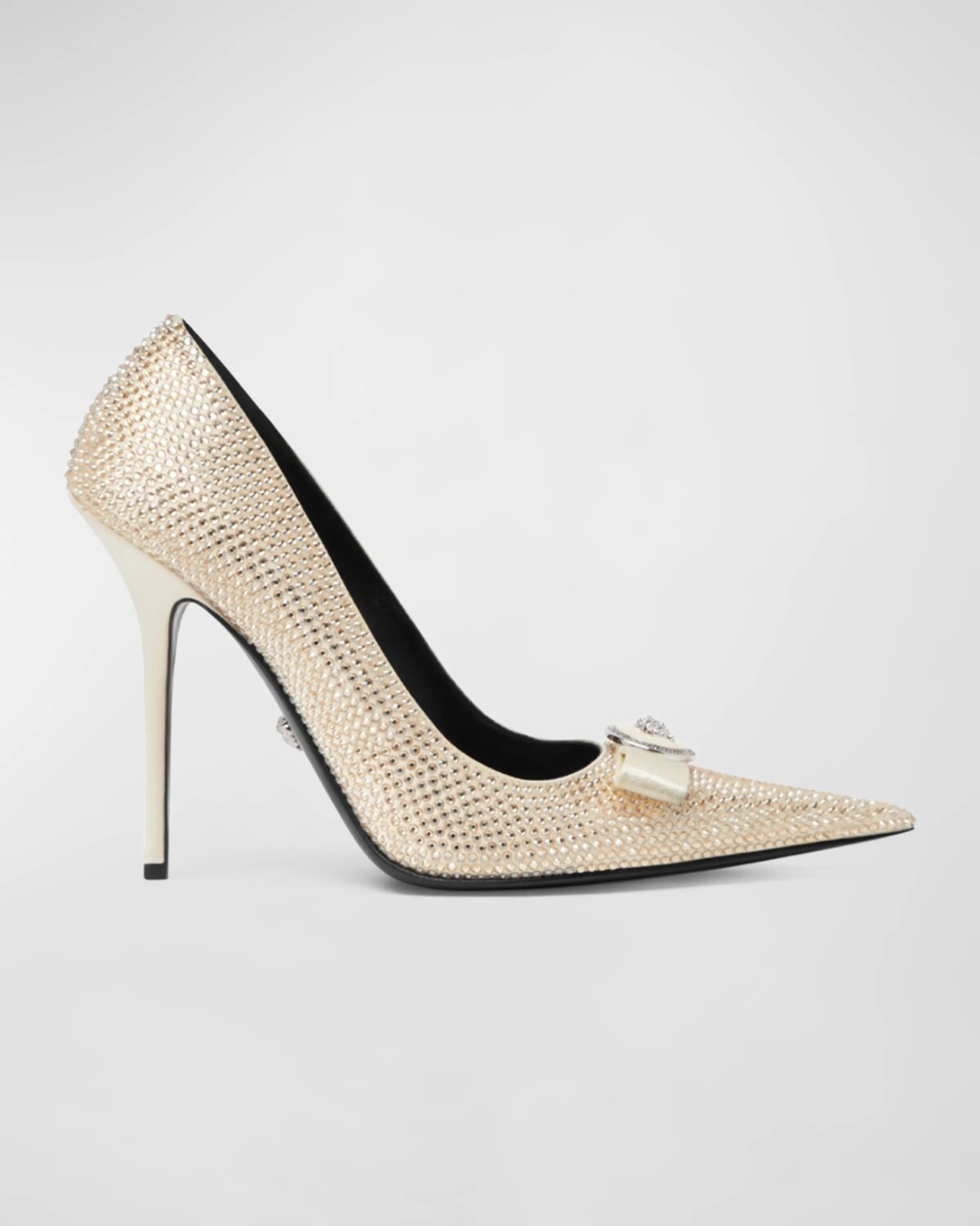

Туфли Gianni Ribbon Crystal 110 мм Versace, цвет Ivory-Palladium