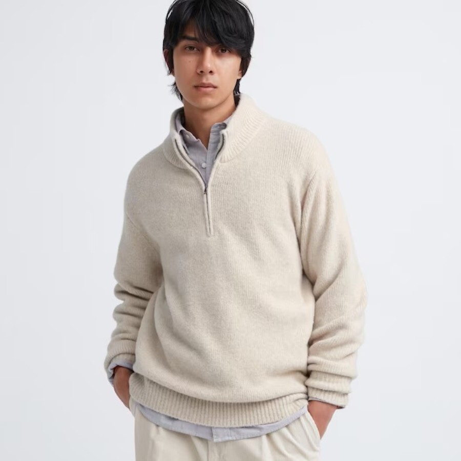 

Свитер Uniqlo Soufflé Yarn, светло-бежевый