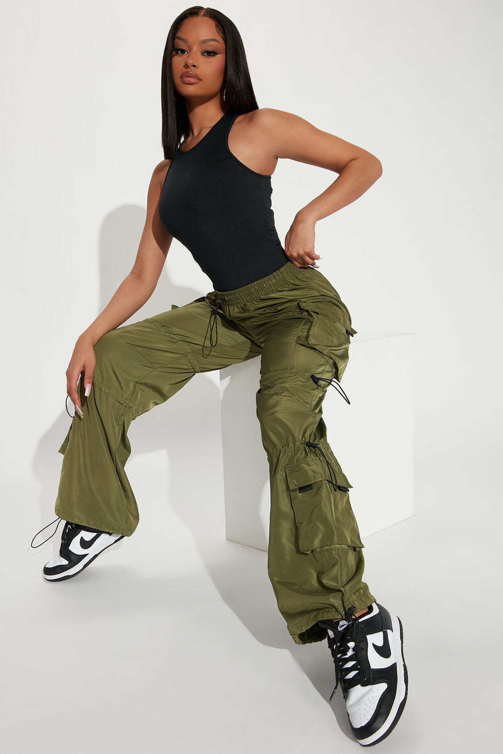 

Брюки Fashion Nova 22STY08184, оливковый
