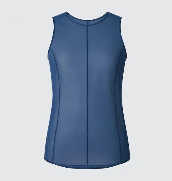 

Топ прозрачный без рукавов Uniqlo & Mame Kurogouchi Sheer Sleeveless, синий